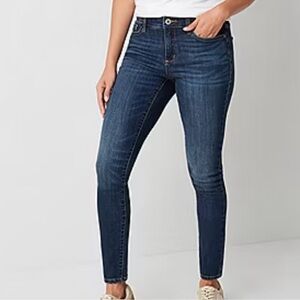 St. John’s Bay High Rise Skinny Leg Dark Wash Jeans Size 8 Cotton